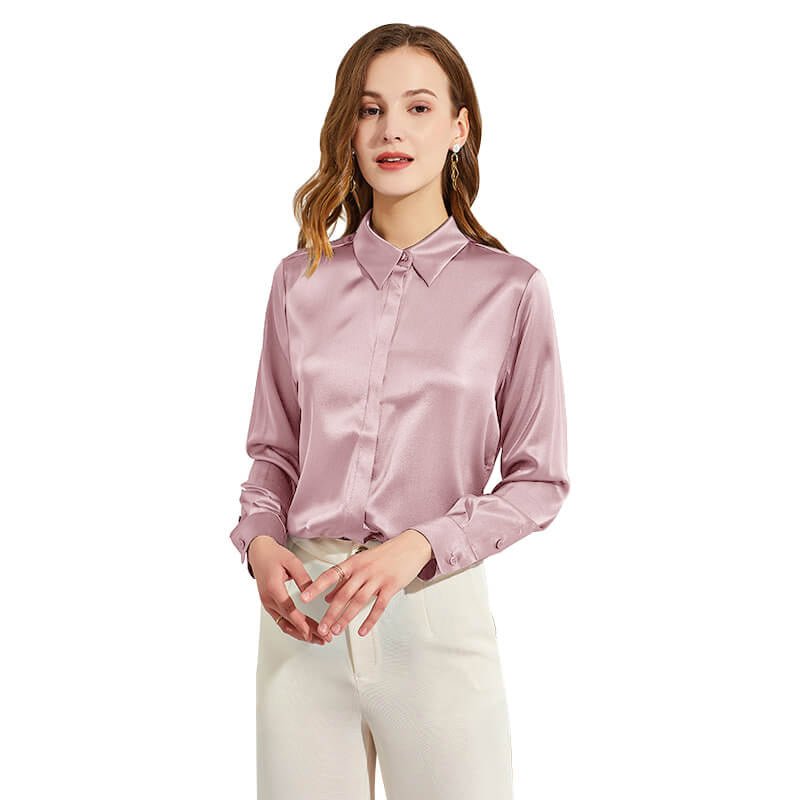 Silk Blouses For Women Long Sleeve Silk Button Shirts