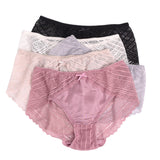 Silk panties women's lace breathable seamless mulberry silk mid-waist briefs