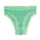 Silk panties women's lace ribbed mulberry silk mid - waist briefs