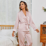 Silk Robe And Pajama Set For Women Two Piece Silk Nightwear