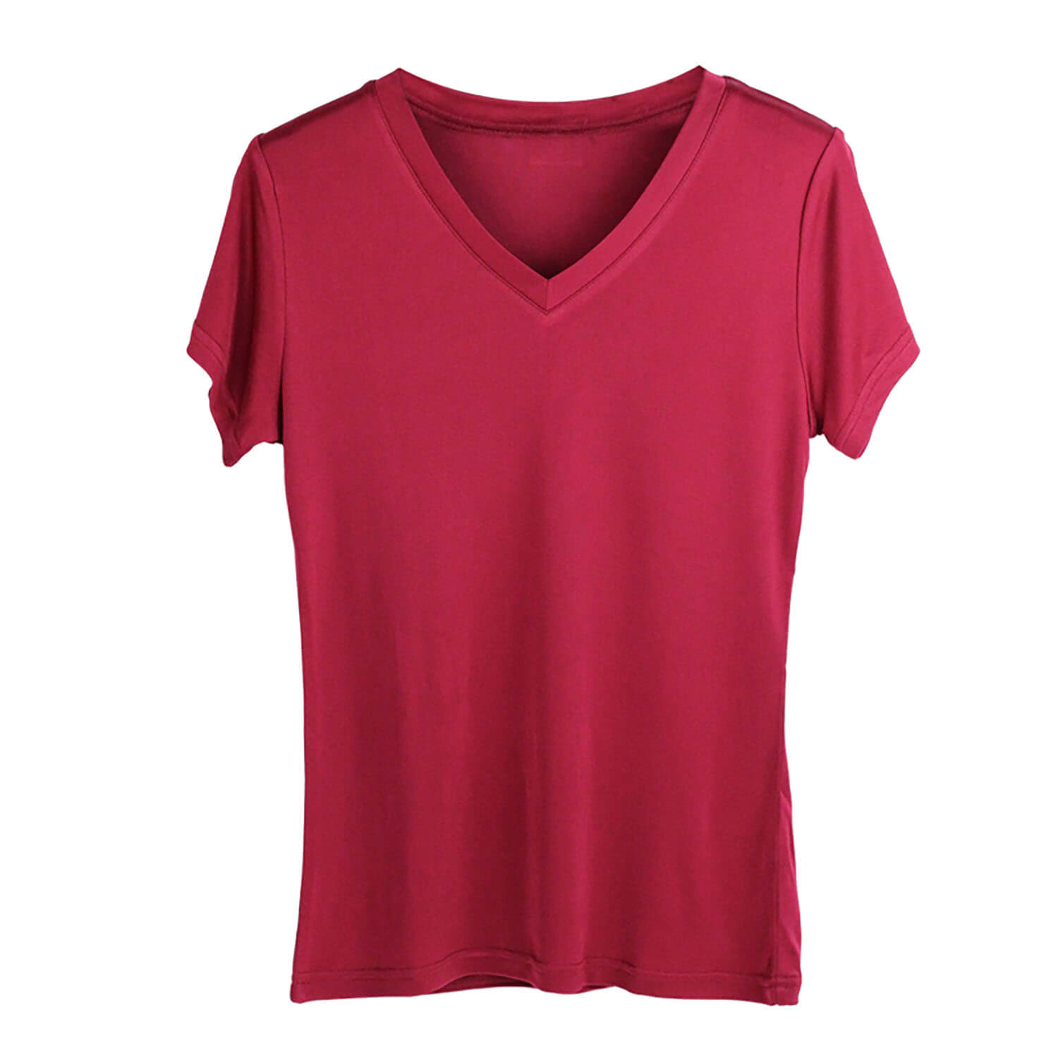 Silk V - neck Silk T-shirt Women's Silk Knitted Top Pink XS