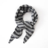 Striped Cashmere Triangle Scarf Pure Cashmere Knit Scarf Neck Scarf