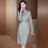 Summer Silk Floral Dress Printed Formal Wedding Guest Party Dresses