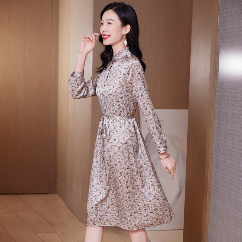 Summer Silk Floral Dress Printed Formal Wedding Guest Party Dresses