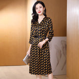 Summer Silk Floral Dress Printed pure silk dresses with sash