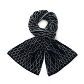 Unisex Geometric Diamond Knit Cashmere Scarf Long Cashmere Warp