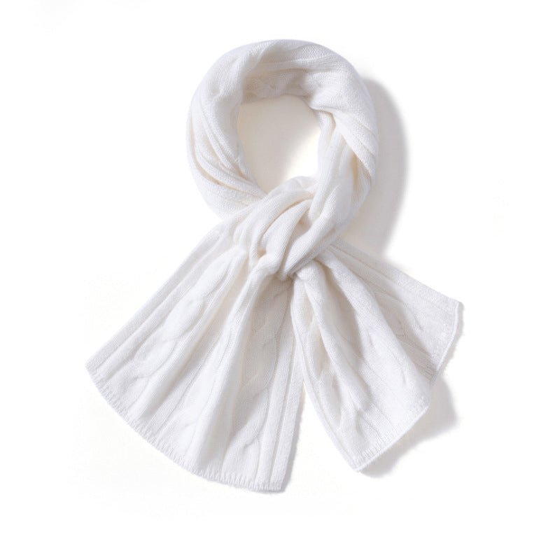 Unisex Short Cable Knit Cashmere Scarf Cashmere Crossover Wrap