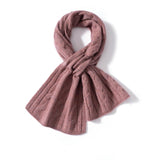 Unisex Short Cable Knit Cashmere Scarf Cashmere Crossover Wrap