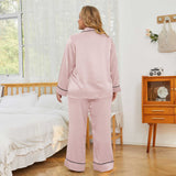 Women Plus Size Silk Pajamas 100% Silk Two Piece Pjs Rosy Pink 1X