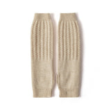 Womens Cashmere Arm Warmers Fingerless Knit Mittens Soft Cashmere Gloves Fall Winter