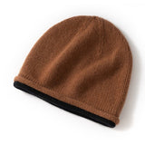 Womens Cashmere Beanie Knitted Cashmere Hats Low Pile Hat