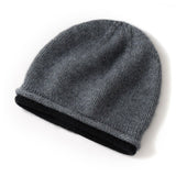 Womens Cashmere Beanie Knitted Cashmere Hats Low Pile Hat