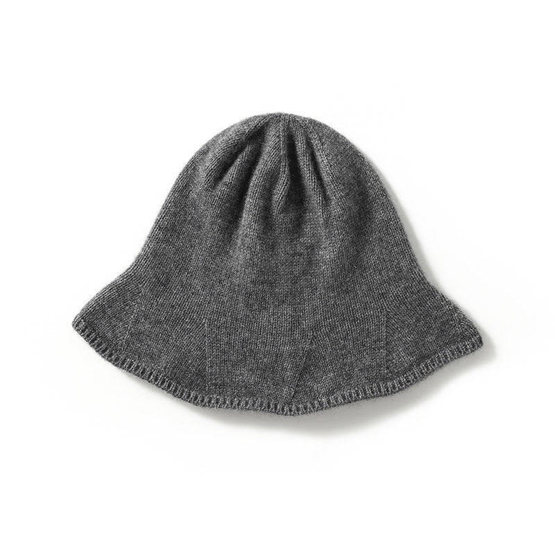 Womens Cashmere Bucket Hat for Fall Winter Cashmere Knitted Hat Head Warmer