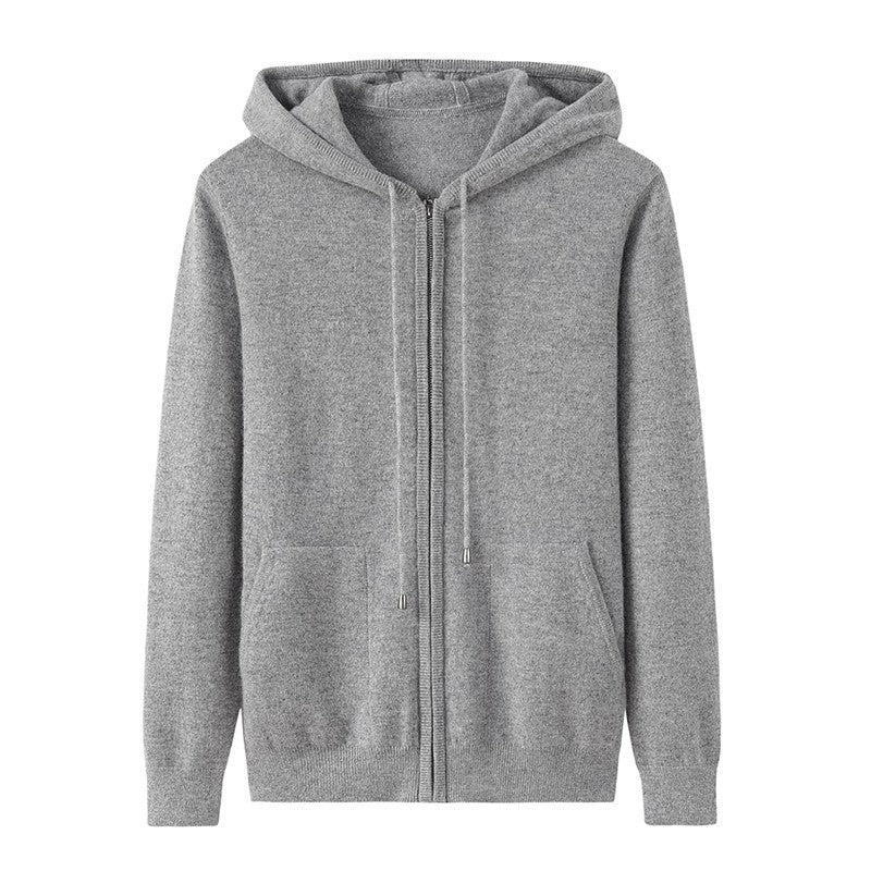 Womens Zip - Up Cashmere Hoodie With Kangaroo Pockets Cashmere Cardigans