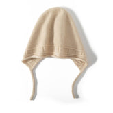 Womens Cashmere Knitted Hat Cashmere Beanie Cashmere Earflap Cap with Tie