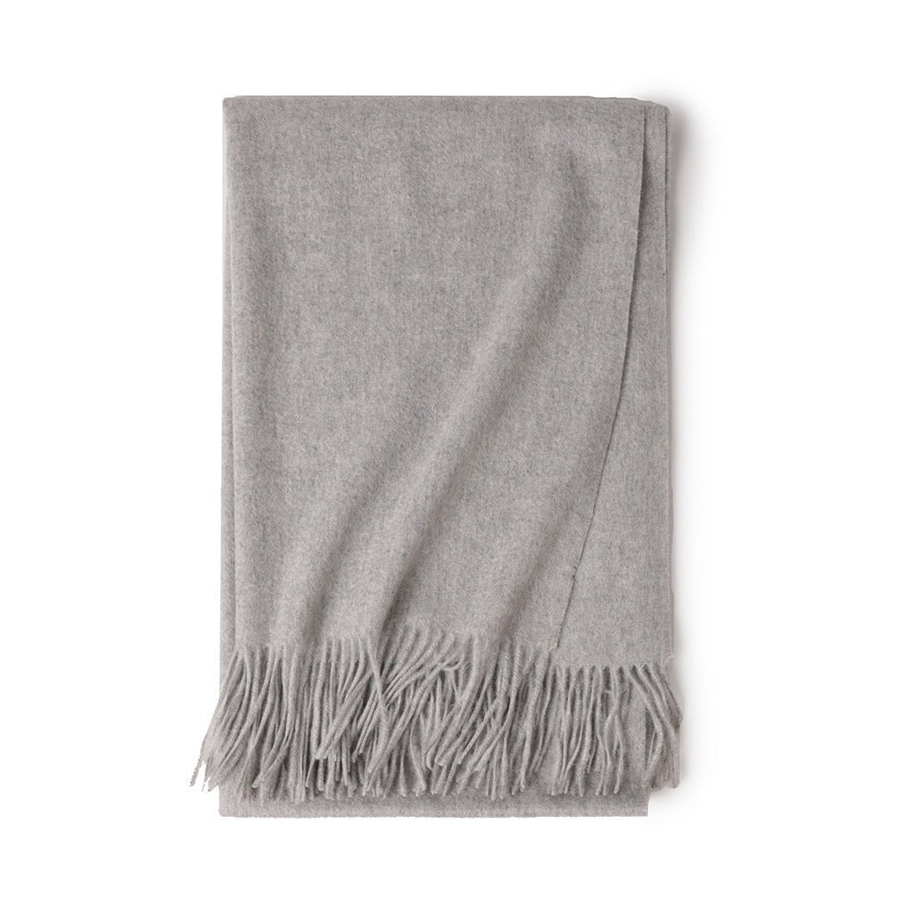 Womens Cashmere Shawl And Wraps Large Cashmere Scarf With Fringe Gray - 1 XL
