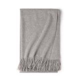 Womens Cashmere Shawl And Wraps Large Cashmere Scarf With Fringe Gray - 1 XL