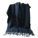Womens Cashmere Shawl And Wraps Large Cashmere Scarf With Fringe Blue - 2 XL
