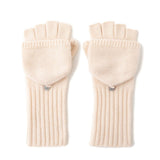 Womens Convertible Cashmere Knit Mittens Cashmere Flip Mittens