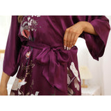 Women's Floral Pure Silk Kimono Robes Mulberry Silk Robes