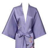 Women's Full Length Floral Print Silk Kimono Robes