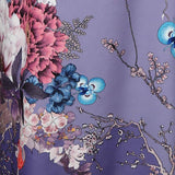 Women's Full Length Floral Print Silk Kimono Robes