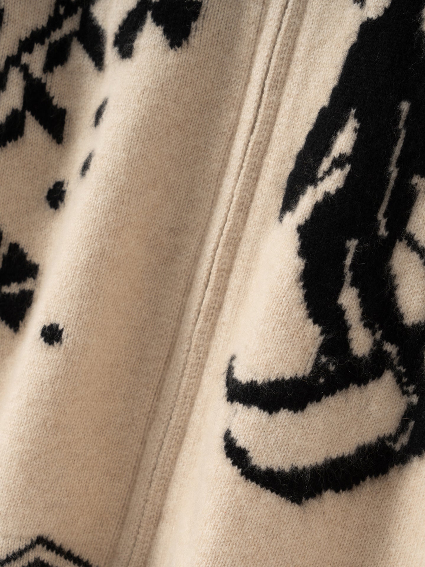 Womens Jacquard Pure Cashmere Cardigan Zip-Up Cardigan Sweater Beige XS