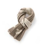 Womens Long Cashmere Scarf Reversible Floral Cashmere Knit Scarf