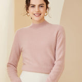 Womens Long Sleeves Cashmere Mock Neck Cashmere Sweater