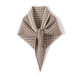 Womens Luxury Houndstooth Cashmere Scarf Heritage - Inspired Cashmere Shawl