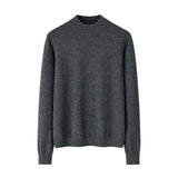 Womens Mock Neck Cashmere Sweater Long Sleeve Cashmere Knit Pullover Dark Gary XS