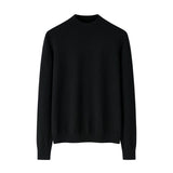 Womens Mock Neck Cashmere Sweater Long Sleeve Cashmere Knit Pullover Black XS