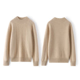 Womens Cashmere Mock Neck Sweater Chevron Knit Long Sweater