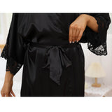 Womens Pure Silk Kimono With Lace Silk Bridesmaid Robes