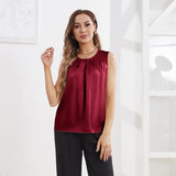 Women's Pure Silk Tank Tops Sleeveless Summer Silk Shirts