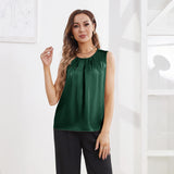 Women's Pure Silk Tank Tops Sleeveless Summer Silk Shirts