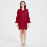 Womens Silk Nightshirt 100% Boyfriend Pure Silk Sleepwear