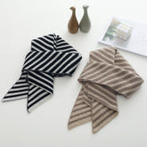 Womens Striped Cashmere Scarf Cashmere Knit Wrap Diagonal Stripe