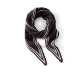 Womens Striped Cashmere Triangle Scarf Soft Knit Cashmere Neck Scarf Brown S