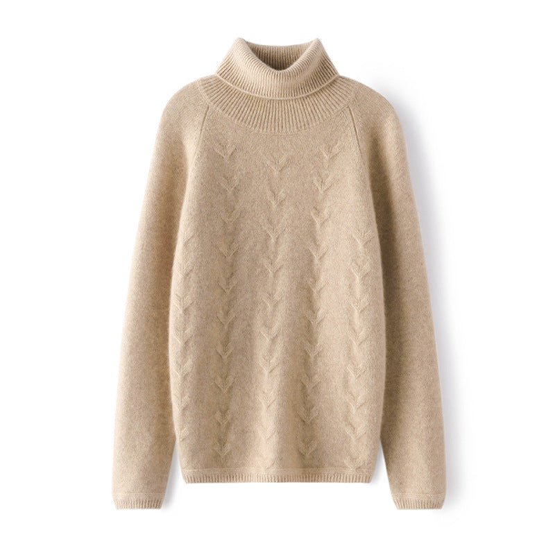 Womens Turtleneck Cashmere Sweater Long Sleeve Warm Cashmere Pullover