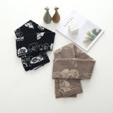 Womens Winter Cashmere Floral Scarf Long Cashmere Knit Wrap