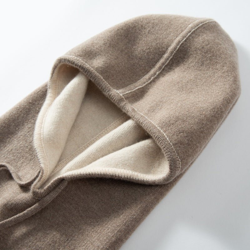 100% Cashmere Balaclava Hood Hat for Women and Men