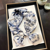 100% Pure Mulberry Silk Scarf for women Floral Scarf Square Head Scarf - slipintosoft