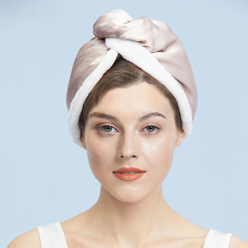 Silk Dry Hair Cap 100% Mulberry Terry Lined Hair Wrap Cap