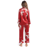 Damen-Pyjama-Set aus Seide, bedruckt, wunderschönes Seiden-Nachtwäsche-Set für Damen