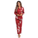 Damen-Pyjama-Set aus Seide, bedruckt, wunderschönes Seiden-Nachtwäsche-Set für Damen