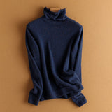 Womens Speckled Cashmere Sweater Long Sleeve Turtleneck Cashmere Pullover