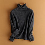 Womens Speckled Cashmere Sweater Long Sleeve Turtleneck Cashmere Pullover
