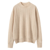 Damen-Pullover aus reinem Kaschmir mit langen Ärmeln und Rundhalsausschnitt aus Kaschmir-Strickpullover