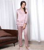 Best Silk Pajamas for Women Blush Long Pink Silk Pajamas Set Luxury Silk Sleepwear -  slipintosoft